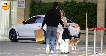 雙棲女神戀愛中1／樂天女孩黃禹菡牽CEO男友甜蜜接吻　開雙B豪車共返愛巢