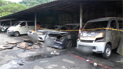 土城室外停車場凌晨火警　6車慘燒車損估數百萬