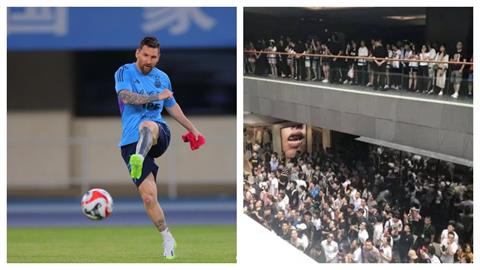 足球／梅西旋風席捲中國！球迷失控擠爆飯店全被拍　網傻眼：太瘋狂