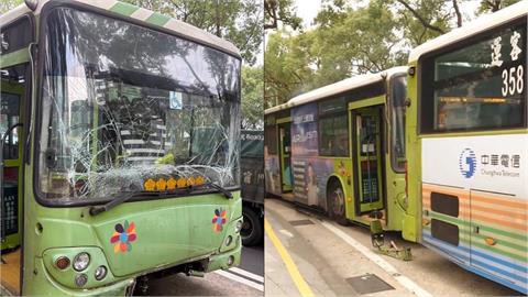 最新／北市松山區馬路驚見「公車蜈蚣」4車連撞釀3傷　駕駛急赴車尾滅火