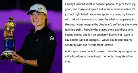 快新聞／沉痛聲援烏克蘭！　波蘭新星卡達公開賽奪冠哽咽：冠軍獻給受苦的人