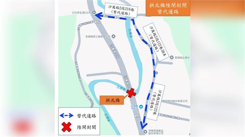 快新聞／豪雨狂炸！新北緊急關閉拱北橋陸閘　替代道路一次看