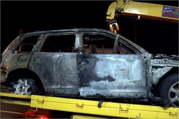驚！休旅車起火 搶救時「油漏」爆炸