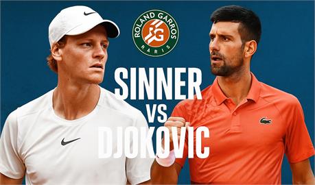 法網(影)／球王對決！辛納大滿貫19連勝強勢晉四強　將與喬帥上演世代之戰