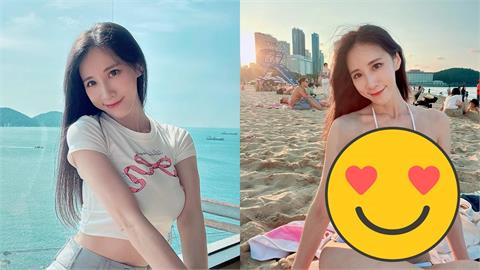 瑤瑤海邊辣穿比基尼！「胸前挖大空」超兇麻糬全看光…網嗨翻：流量密碼
