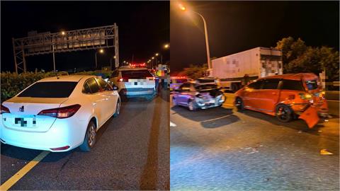 撞成一團！國1西螺段10車追撞釀3傷　疑「這原因」闖禍