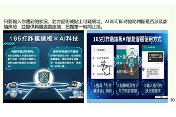 打詐儀錶板升級AI智能客服 輸入話術或網址協助判斷是否涉詐