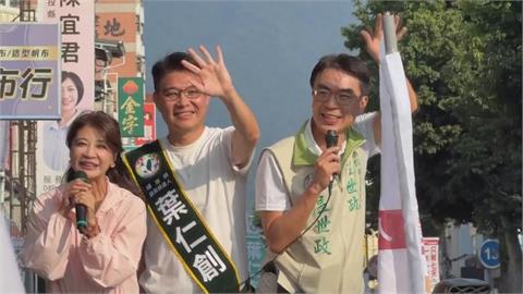 洋流外溢　温世政、葉仁創埔里掃街　立委林楚茵熱力相助
