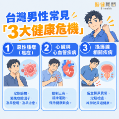 世界男性健康日 / 台灣男性常見「3大健康危機」，「4原則」重拾身心理健康
