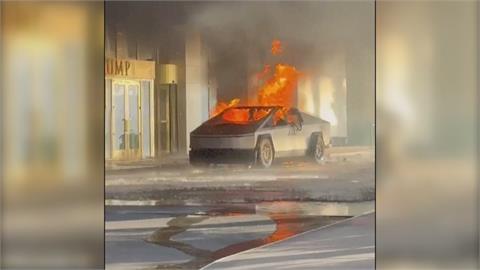 恐攻？Cybertruck川普飯店外爆炸1死7傷　車後發現大量煙火、燃料瓶