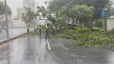 快新聞／杜蘇芮狂掃南台灣　高雄路樹倒塌壓車、招牌掉落