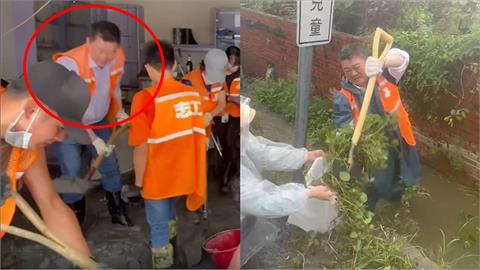 何博文「不怕臉黑」再帶隊下鄉清淤！泥濘中「鏟土畫面」曝：我們都是鏟子超人
