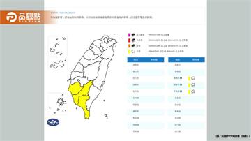7縣市大雨特報！氣象署：恐有短延時強降雨