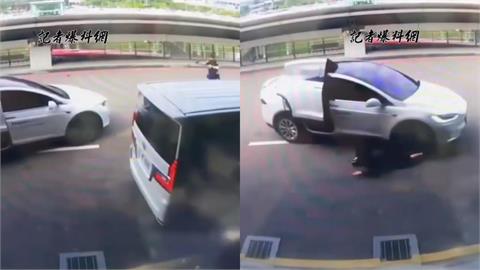 影／桃機「警轟8槍」監視器畫面曝！白牌不顧乘客安危「瘋狂衝撞」險害人命