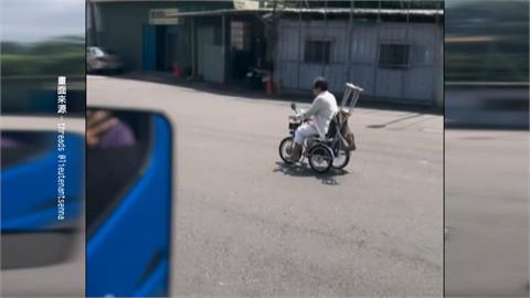 危! 高雄阿嬤乘"電動輪椅狂飆" 速度超越汽車