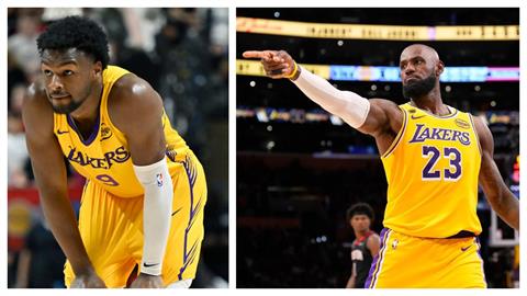 NBA(影)／「詹皇」父子檔聯手秀空中接力轟炸火箭！網友嗨喊：這真的太瘋狂