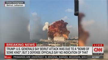 黎巴嫩首都毀滅性爆炸！「蘑菇雲」衝天震撼畫面曝光