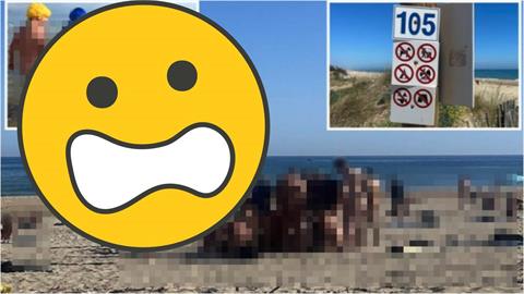 極樂男女「海灘當眾激戰」震撼場面流出！10裸男「蜂擁圍觀」集體開擼