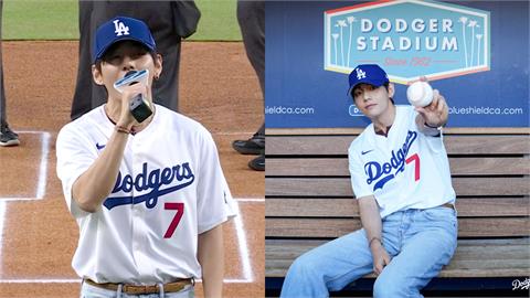 MLB(影)／IG粉絲比大谷多近6千萬！BTS「V」開球後「一聲令下」現場嗨爆