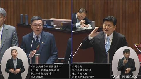 快新聞／傅崐萁立院質詢台美經貿暴怒敲桌！卓榮泰好無奈　韓國瑜急喊時間暫停