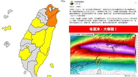 冬至大寒到！連凍3天「2地區」探10度↓　粉專點「這1事」需特別留意