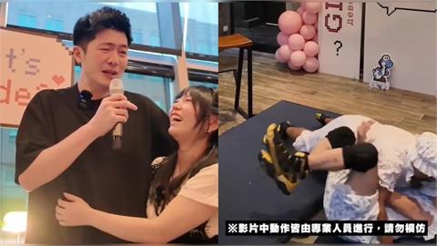 超狂準爸媽用「摔角賽」辦性別趴！「男女娃互毆」畫面曝掀萬人朝聖