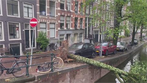 強烈夏季風暴侵襲荷蘭　交通大亂　樹倒砸車毀船釀1死