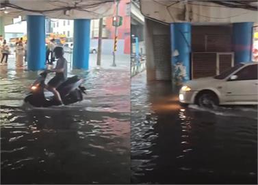 午後大雷雨狂降新北！　板橋僑中二街、浮州車站大淹水