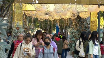 台北燈海點亮街道 花卉裝置藝術取代耶誕佈置