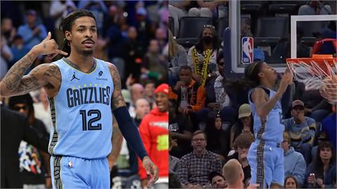 NBA／這球也太扯！莫蘭特「平視籃框」空中接力爆扣　299分進攻大戰灰熊射日