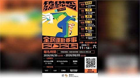 綜合／總獎金296萬元等你拿！2026總統盃街舞大賽號召全國街舞好手BATTLE