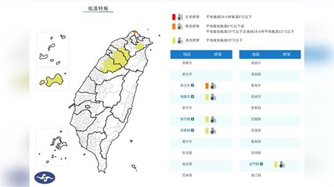 快新聞／耶誕夜冷颼！5縣市低溫特報　新北市恐現10度以下低溫