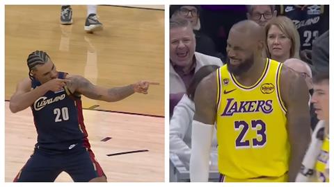 NBA(影)/叫你模仿沒要你超越!騎士後衛「模仿裁判動作」帥翻全場、詹皇哭笑不得