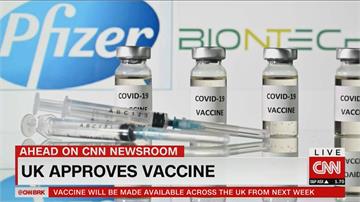 搶先全球！ 英國批准輝瑞疫苗 下週開始施打