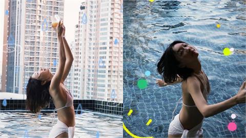 金馬影后周冬雨18張「泳裝戲水照」曝光！零修圖「骨感身材」震撼全網