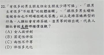 國中段考「綠茶婊、下面羊死」不雅字眼入題　校方道歉：已啟動調查