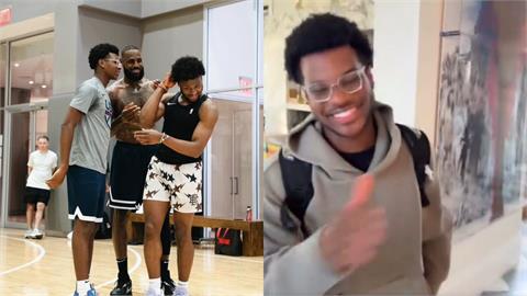 NBA(影)／二皇子長大了！上大學首次返家詹皇「情緒價值」給滿　狂虧：還留鬍子