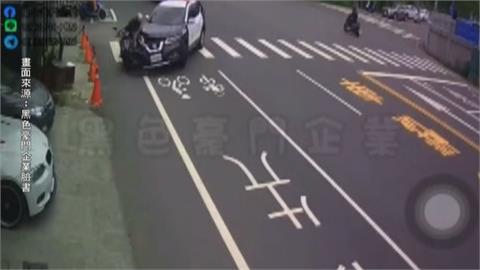高雄巡邏警車取締違停大迴轉　直行騎士閃避不及直撞幸輕傷