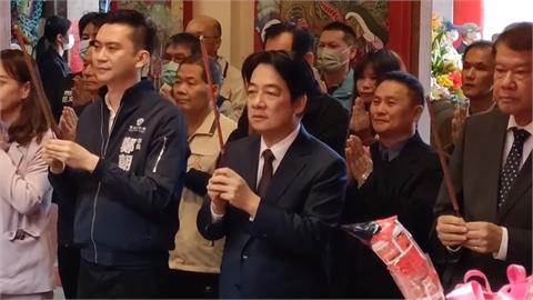 賴清德赴新竹鳳蓮宮參拜！人氣超高　民眾高喊：總統好