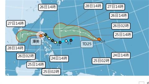潭美在前...關島附近又有熱低壓生成　宜蘭山區、北海岸發布大豪雨特報