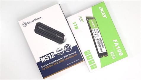 Acer FA100搭配SilverStone MS12　組裝一顆外接USB 20Gbps的SSD