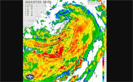 快新聞／凱米正翻越雪山山脈！雨量飆速累積中　中南部風雨重頭戲今才開始