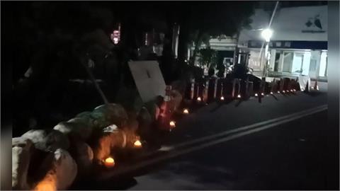 彰化員林市道路驚見「酥油燈大道」　用路人：農曆七月毛毛的