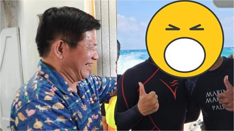 林佳龍「訪友邦帛琉」王必勝巧合現蹤！瀏海吹開「連身衣阿北造型」曝