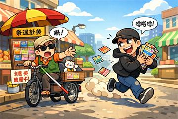 視障者刮刮樂攤都搶　法官怒判1年徒刑