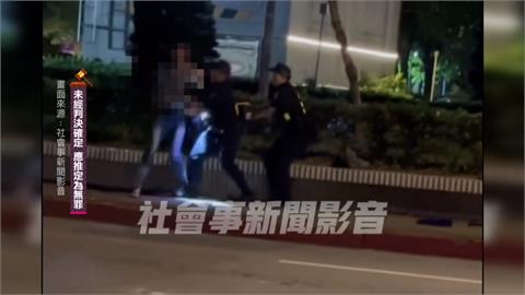 北車外持棒揮舞！　醉男猛砸垃圾桶遭警壓制