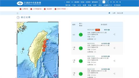快新聞／22:27花蓮規模5.4極淺層地震　各地最大震度4級