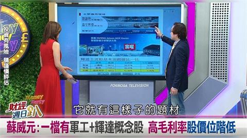 週日趴(影)／蘇威元：一檔有軍工+輝達概念股 高毛利率又股價位階低