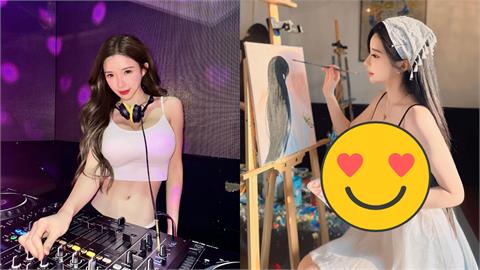 超兇女畫家「肩帶死撐猛料」險下滑！竟是大馬最頂DJ…網暈：美得像藝術品