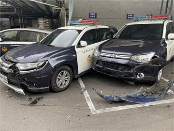 快新聞／男子駕奧迪衝撞北市文山一分局 多部警車毀損
